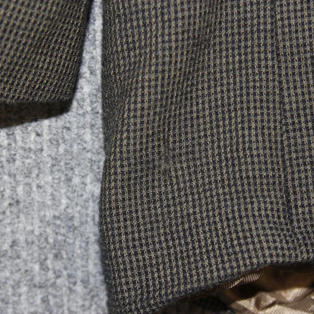 Oscar de la Renta Men's 40L 100% Wool Houndstooth Blazer Jacket Made in Colombia